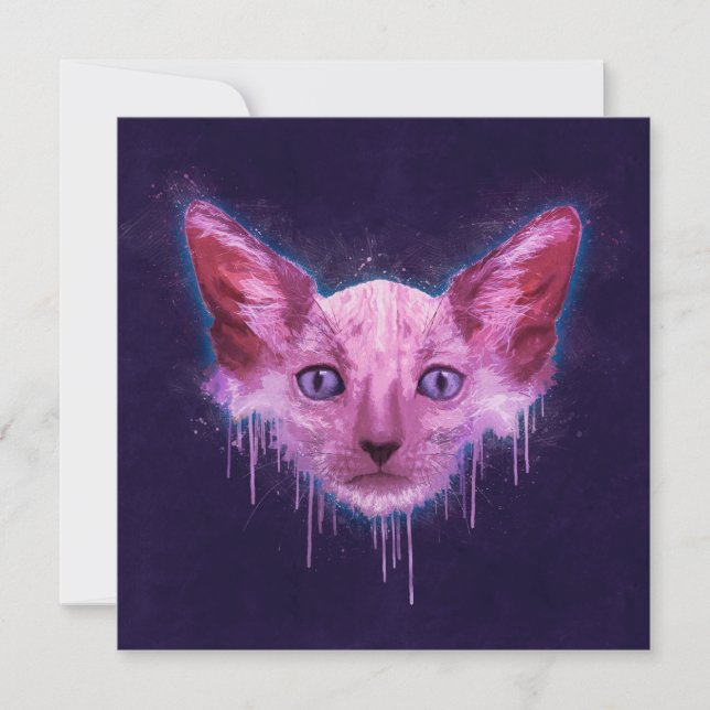 Carte Pop Art Lykoi Werewolf Chat (Devant)