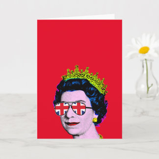 Carte Pop Art Moderne Amusante SM Reine en lunettes Unio