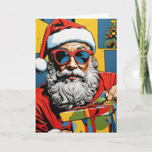 Carte Pop Art Père Noël Collage personnalisé Noë