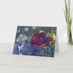 Carte Pop Art Rose rouge