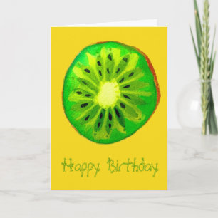 Carte Pop art vif kiwi fruit anniversaire
