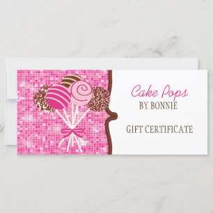 Carte Pop de gâteau rose : Certificat cadeau