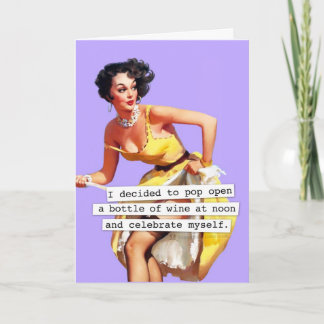 Carte Pop Ouvrir une bouteille de vin Anniversaire