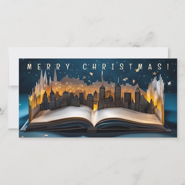 Carte Pop-up Book City à minuit 2 Joyeux Noël FC (Devant)