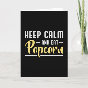 Carte Popcorn Day Cinema Movie Snack Conserver le calme 