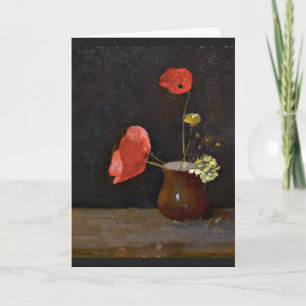 Carte Poppies, peinture florale d'Odilon Redon