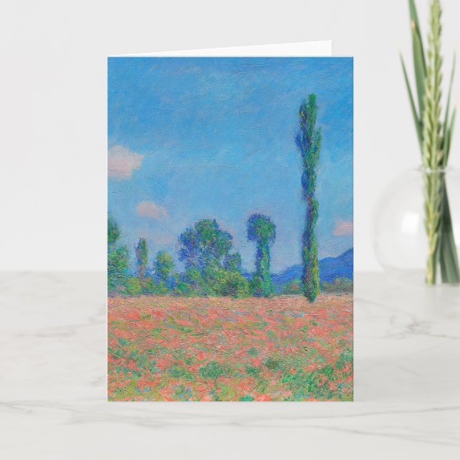 Carte Poppies rouges Ciel bleu par Monet - Champ de pavo (Devant)