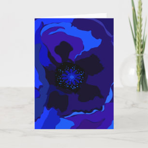 Carte Poppy bleu