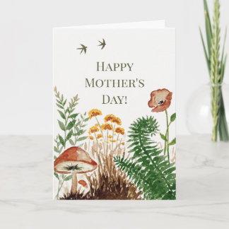 Carte Poppy Botanical Birds Mother's Day