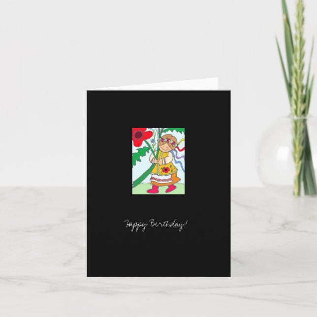 Carte Poppy Girl Joyeux Anniversaire ! (Devant)