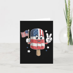 Carte Popsicle 4 juillet Garçons Enfants Drapeau américa