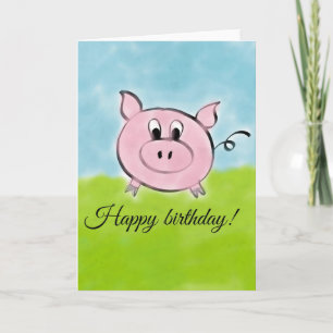 Carte Porc de joyeux anniversaire