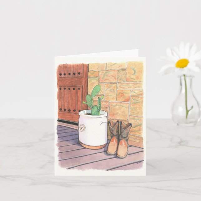 Carte Porche Boots and Cactus (Petite plante)