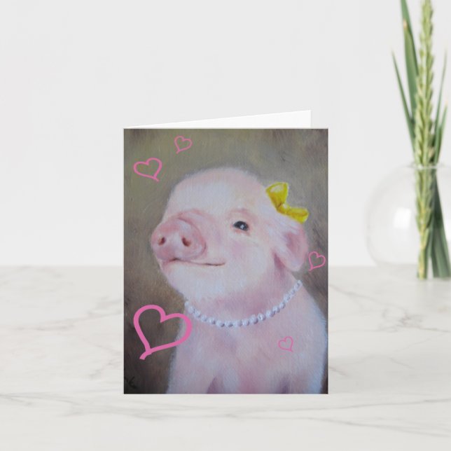 Carte porcine de Saint-Valentin de bébé (Devant)