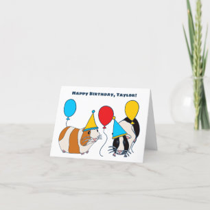 Carte Porcs et ballons de Guinée mignons Anniversaire