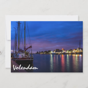 Carte Port de Volendam illuminé la nuit