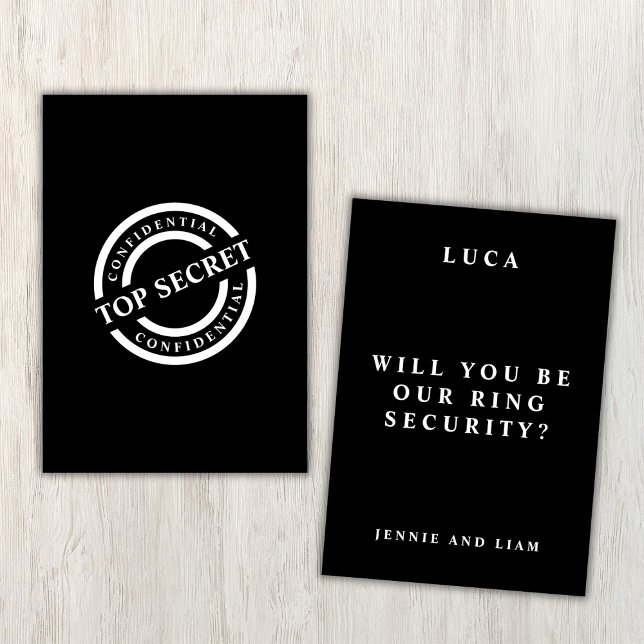 Carte Porte-anneau Top Secret Soyez notre sécurité de ce (Ring Bearer Top Secret Be Our Ring Security Card)