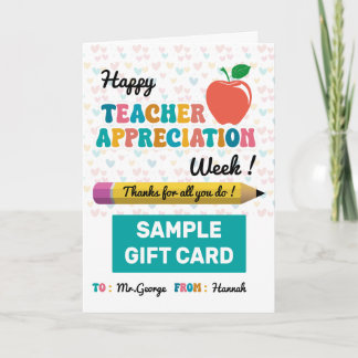 Carte Porte-carte-cadeau pour la Semaine d'appréciation 