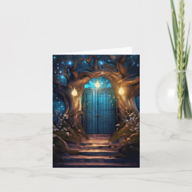 Carte Porte d'antiquité Imaginaire de forêt enchantée (Devant)