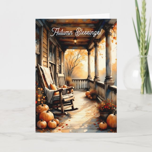 Carte Porte de campagne en aquarelle d'automne (Devant)