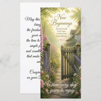 Carte Porte de jardin de cottage avec des fleurs printan