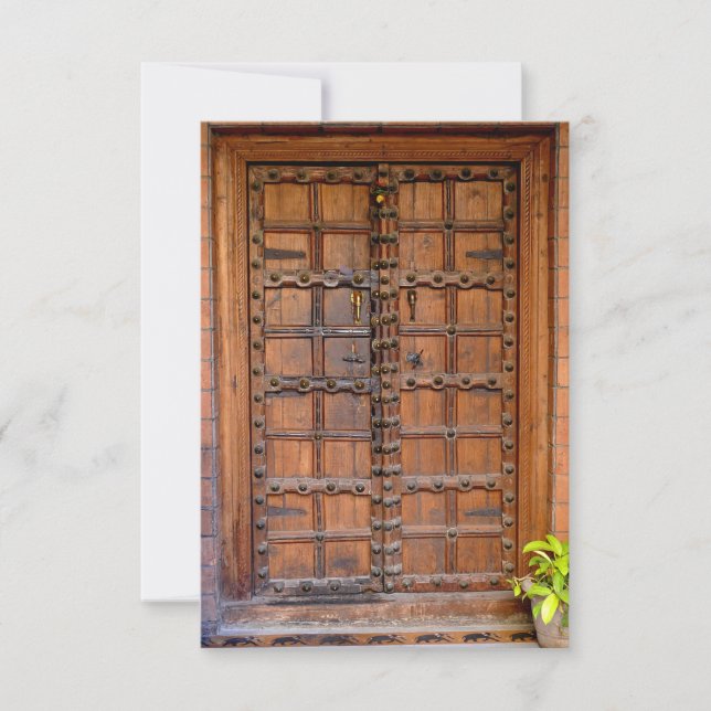 Carte Porte indienne en bois (Devant)