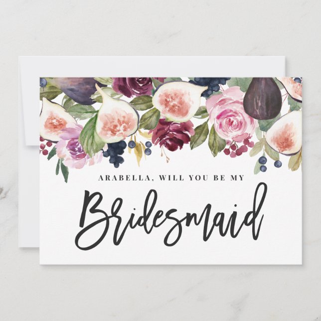 Carte Porte-mère rose, bordeaux et figues (Devant)