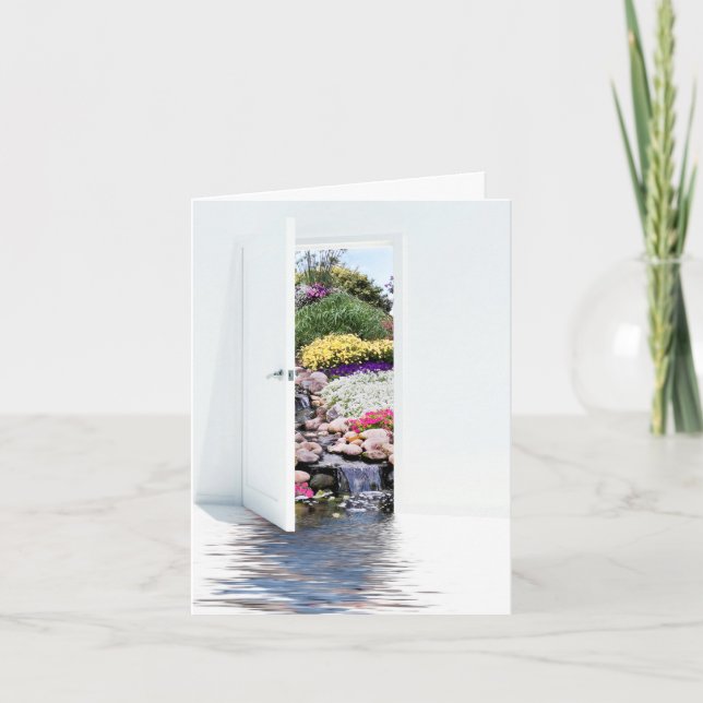 Carte Porte Ouverte Avec Cascade Du Jardin (Devant)