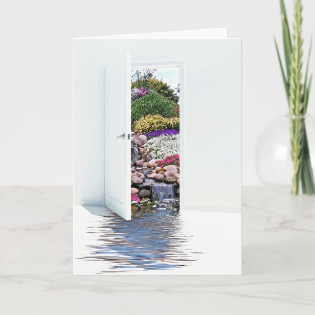 Carte porte ouverte avec cascades qui vous évoquent (Devant)