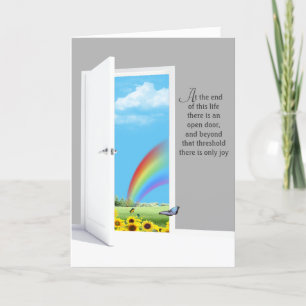 Carte Porte Ouverte Avec Tournesol Et Arc En Ciel