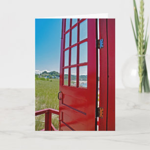 Carte Porte ouverte Félicitation-rouge du nouveau