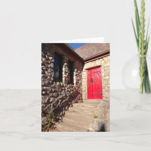 Carte Porte rouge sur l'église en pierre Inspiration car
