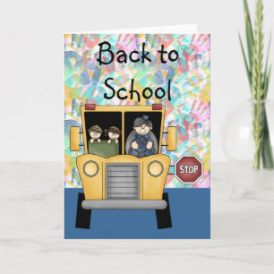 Carte Portefeuilles et autobus scolaire Retour à l'école