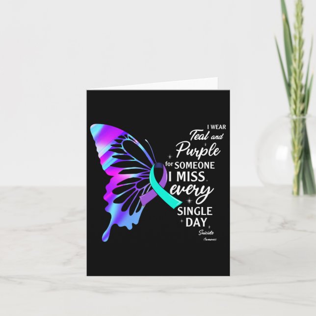 Carte Porter le pourpre Turquoise pour la prévention du  (Devant)