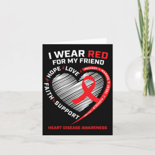 Carte Portez Le Rouge Pour Mon Ami Maladie Cardiaque Sen