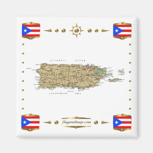 Carte Porto Rico + indicateur Magnet