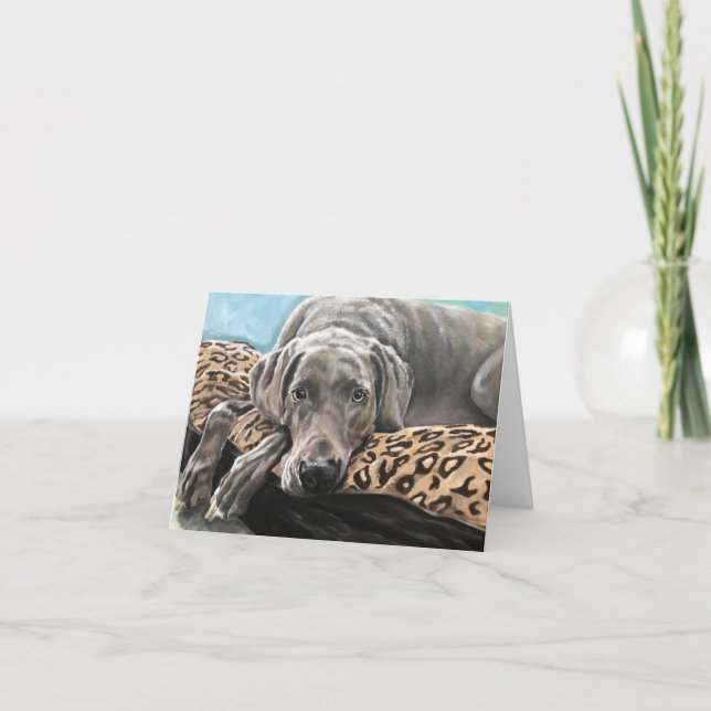 Carte Portrait d'animal familier - Weimaraner (Devant)