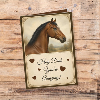 Carte Portrait de cheval vintage pour la fête des pères 
