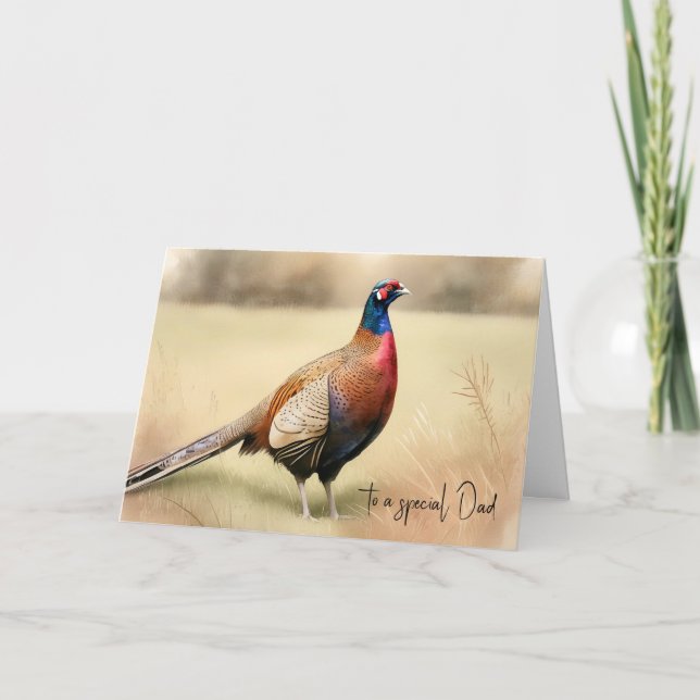Carte Portrait de faisan pour la Fête des pères (Devant)