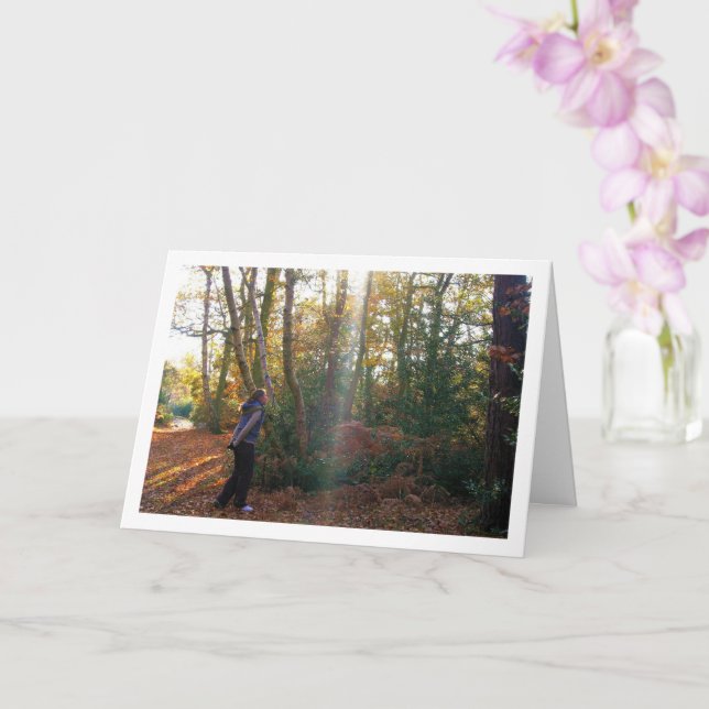 Carte Portrait de fille dans les bois (Orchidée)