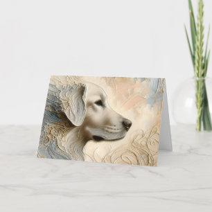 Carte Portrait de peinture caustique d'un Golden Retriev