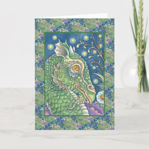 CARTE PORTRAIT DE TÊTE DE DRAGON MÉDIÉVAL, IMAGINAIRE SI
