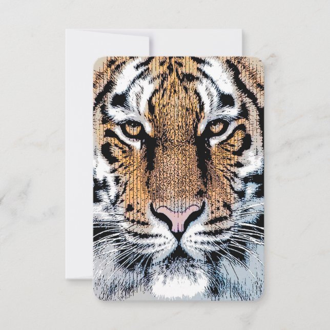 Carte Portrait de tigre en style Presse Graphique (Devant)