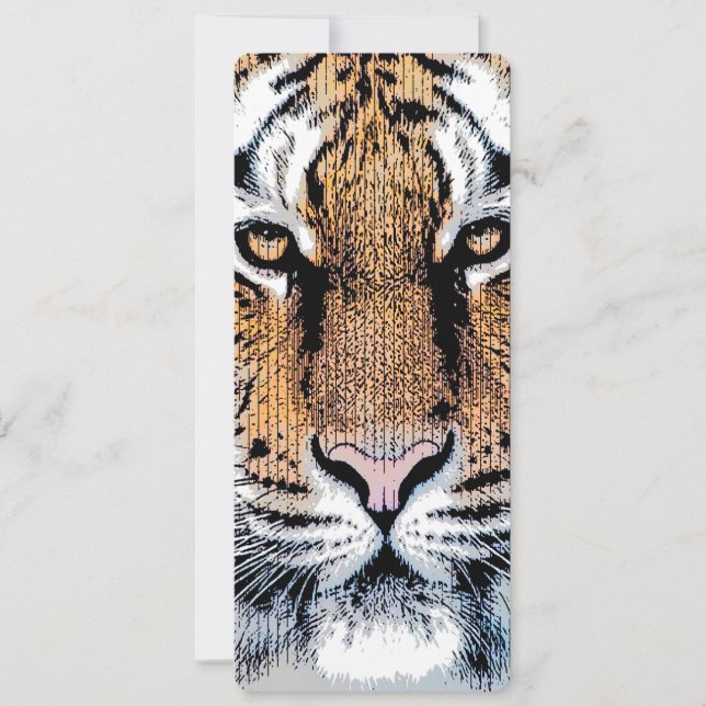 Carte Portrait de tigre en style Presse Graphique (Devant)