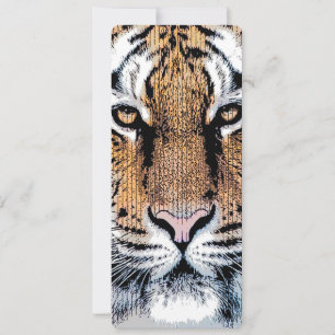 Carte Portrait de tigre en style Presse Graphique