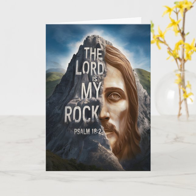Carte Portrait Divin : Le Seigneur Est Mon Rocher (Fleur jaune)