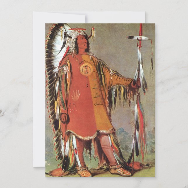 Carte Portrait du chef indien Mato-Tope par George Catli (Devant)