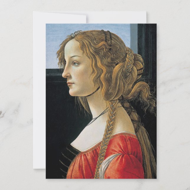 Carte Portrait d'une jeune femme par Botticelli (Devant)