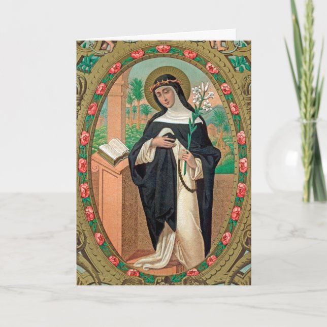 Carte Portrait encadré de Saint Rose de Lima (Détail; K  (Devant)