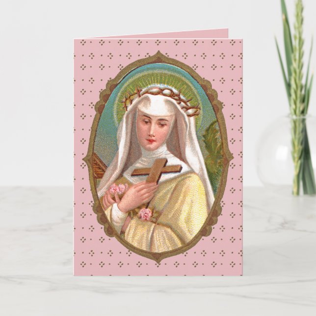 Carte Portrait encadré de Saint Rose de Lima (M 024b) (Devant)
